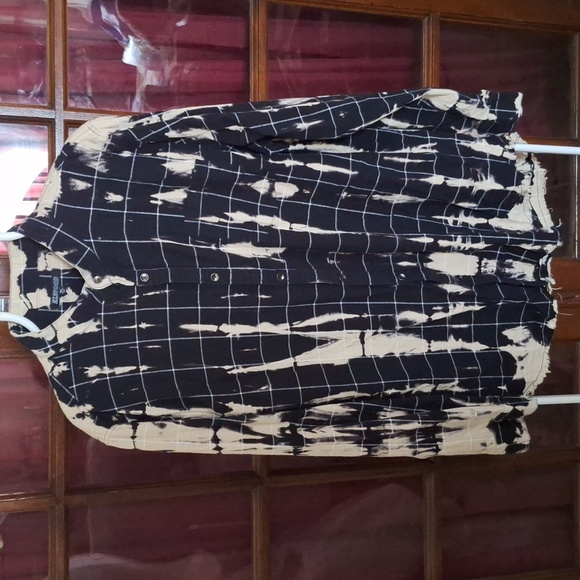 ELWOOD Men’s L/S Button Up 100% Cotton(Flannel Like) bleach dye - Picture 1 of 9